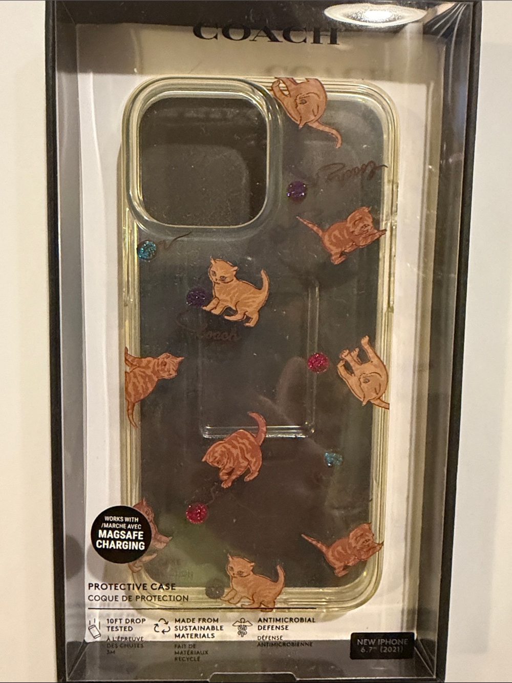 Coach Clear Cat Print iPhone13 Max Pro - Picture 3 of 5